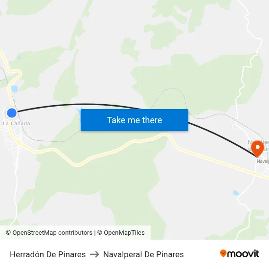 Herradón De Pinares to Navalperal De Pinares map