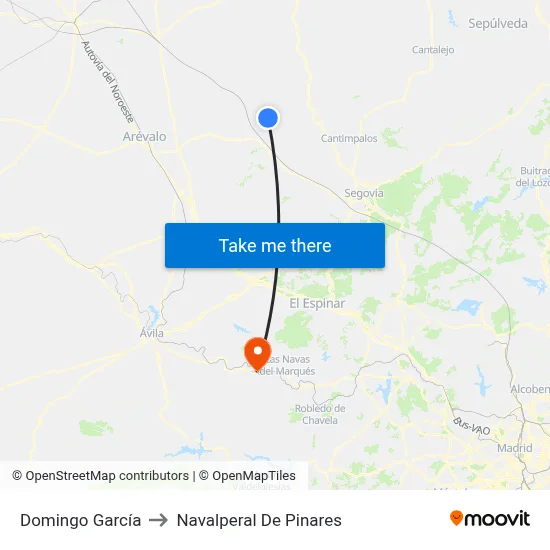 Domingo García to Navalperal De Pinares map