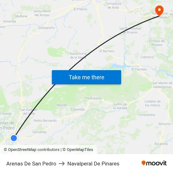 Arenas De San Pedro to Navalperal De Pinares map