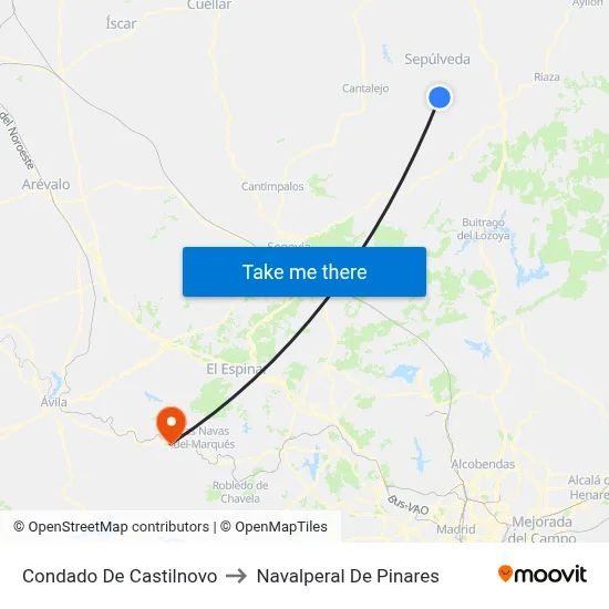 Condado De Castilnovo to Navalperal De Pinares map