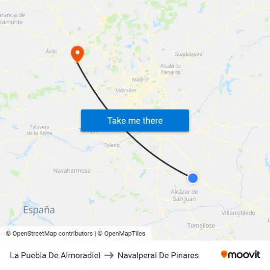 La Puebla De Almoradiel to Navalperal De Pinares map