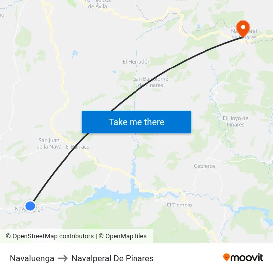 Navaluenga to Navalperal De Pinares map