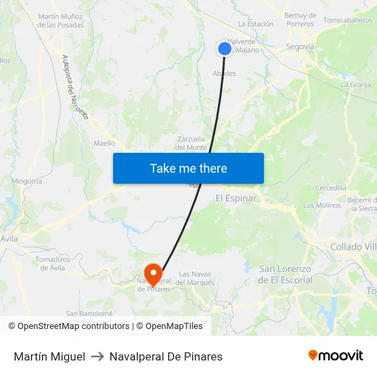 Martín Miguel to Navalperal De Pinares map