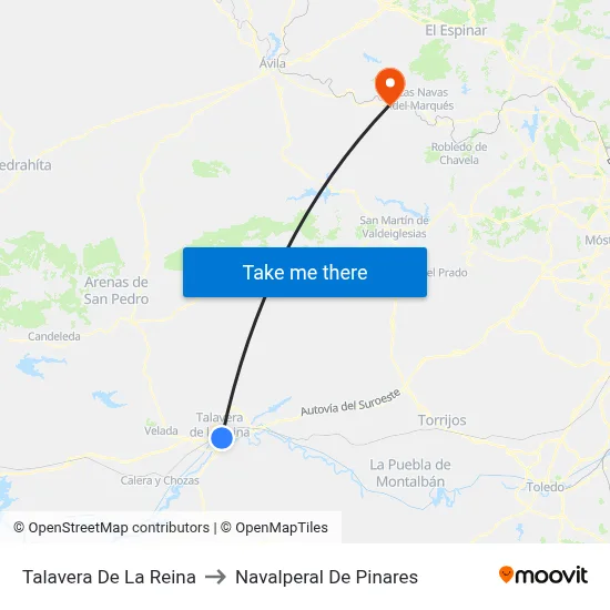 Talavera De La Reina to Navalperal De Pinares map