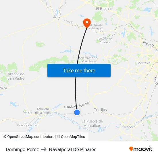 Domingo Pérez to Navalperal De Pinares map