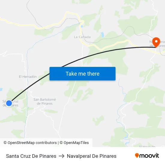 Santa Cruz De Pinares to Navalperal De Pinares map