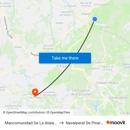 Mancomunidad De La Atalaya to Navalperal De Pinares map