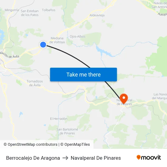 Berrocalejo De Aragona to Navalperal De Pinares map