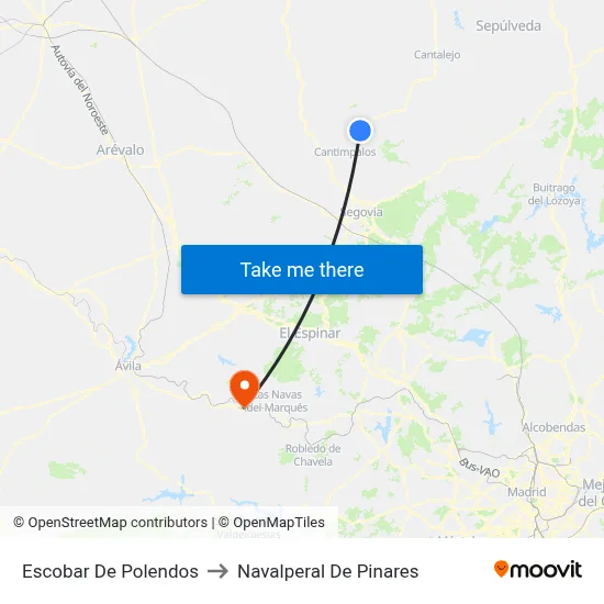 Escobar De Polendos to Navalperal De Pinares map