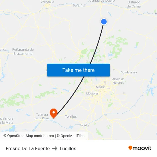 Fresno De La Fuente to Lucillos map