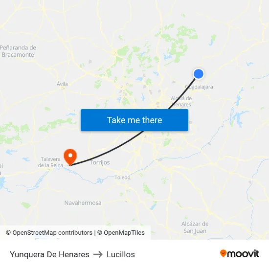 Yunquera De Henares to Lucillos map