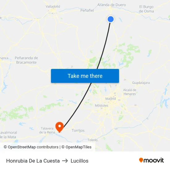 Honrubia De La Cuesta to Lucillos map
