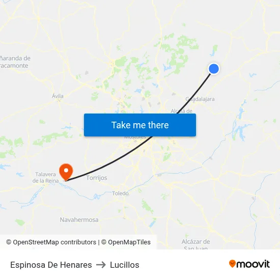 Espinosa De Henares to Lucillos map