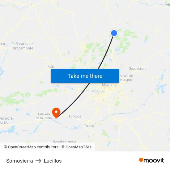 Somosierra to Lucillos map