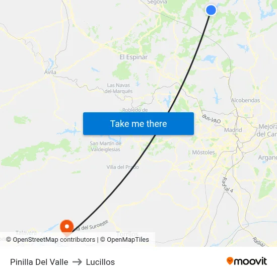Pinilla Del Valle to Lucillos map