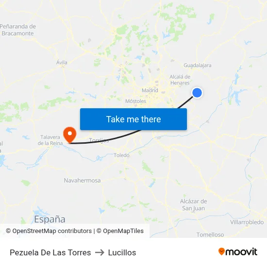 Pezuela De Las Torres to Lucillos map