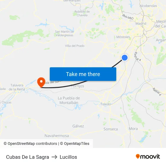 Cubas De La Sagra to Lucillos map