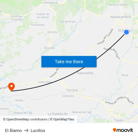 El Álamo to Lucillos map