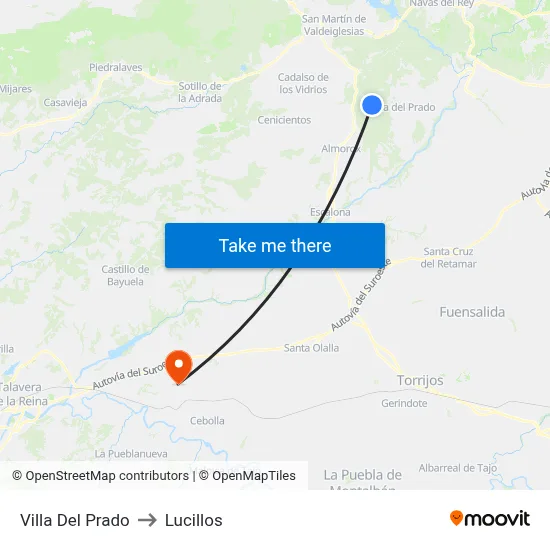Villa Del Prado to Lucillos map