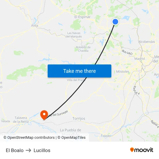 El Boalo to Lucillos map