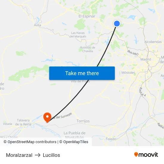 Moralzarzal to Lucillos map