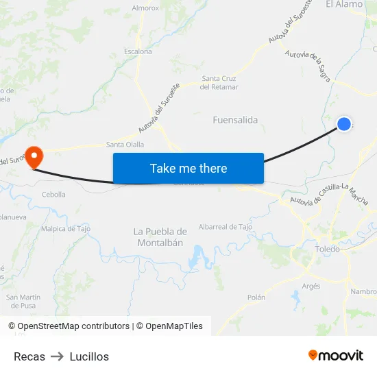 Recas to Lucillos map