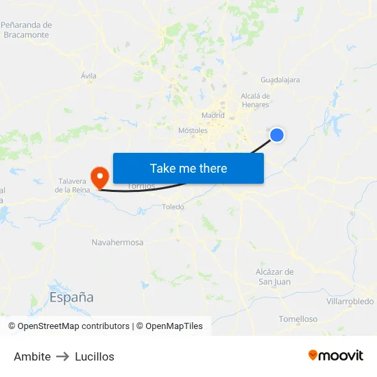 Ambite to Lucillos map