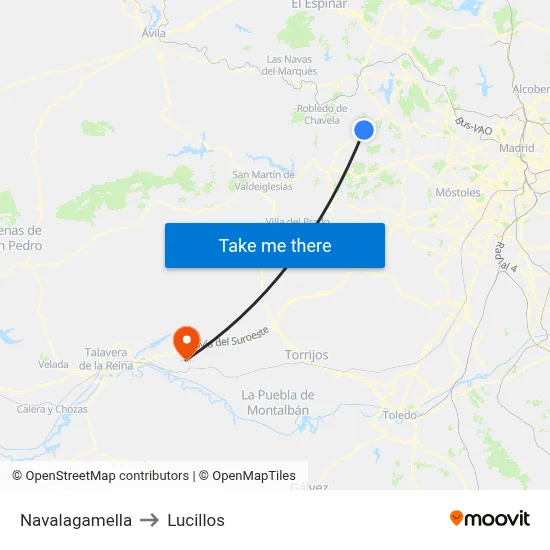Navalagamella to Lucillos map