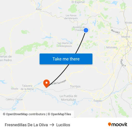 Fresnedillas De La Oliva to Lucillos map