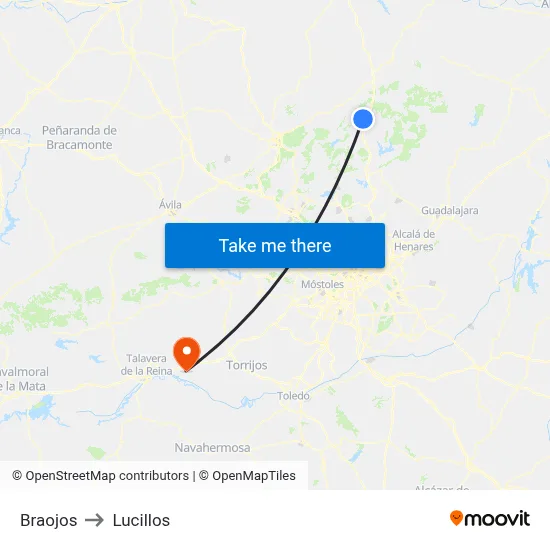 Braojos to Lucillos map