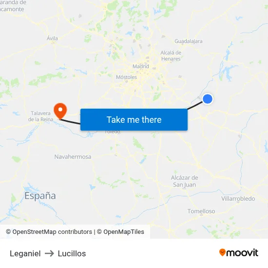 Leganiel to Lucillos map