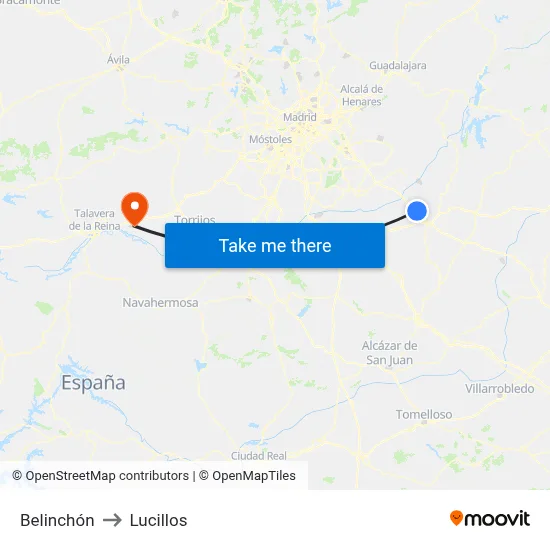 Belinchón to Lucillos map