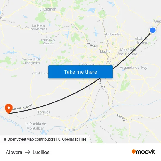 Alovera to Lucillos map