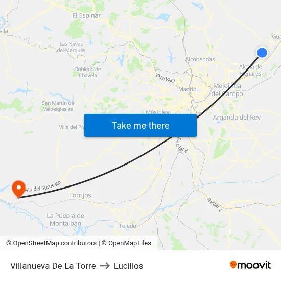 Villanueva De La Torre to Lucillos map
