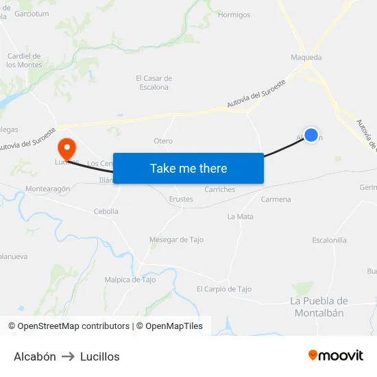 Alcabón to Lucillos map