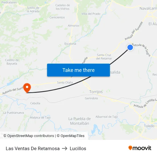 Las Ventas De Retamosa to Lucillos map