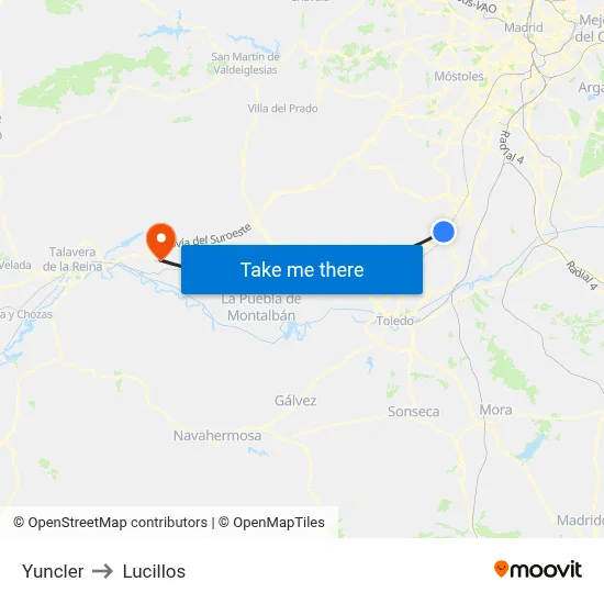 Yuncler to Lucillos map