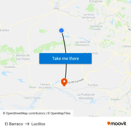 El Barraco to Lucillos map