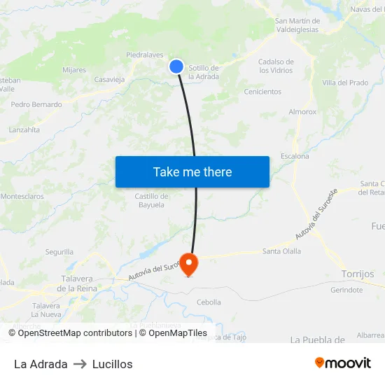 La Adrada to Lucillos map