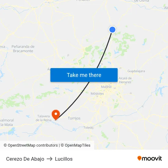 Cerezo De Abajo to Lucillos map