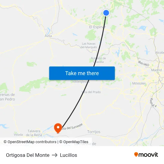 Ortigosa Del Monte to Lucillos map