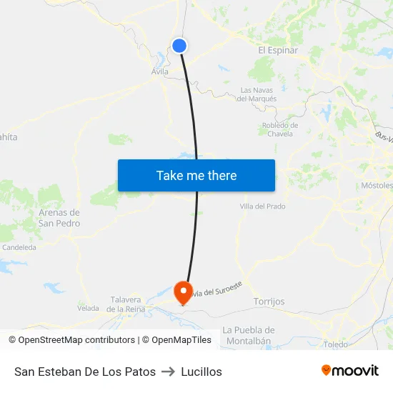 San Esteban De Los Patos to Lucillos map