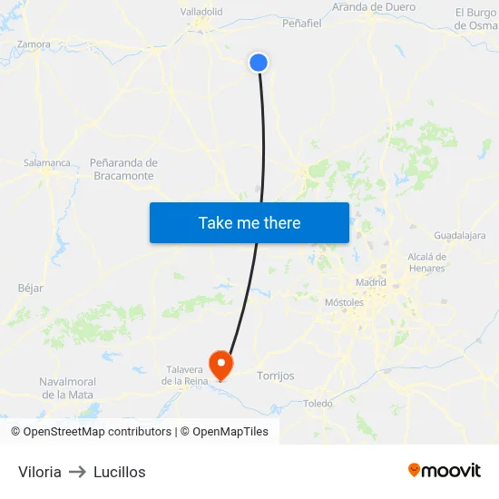 Viloria to Lucillos map