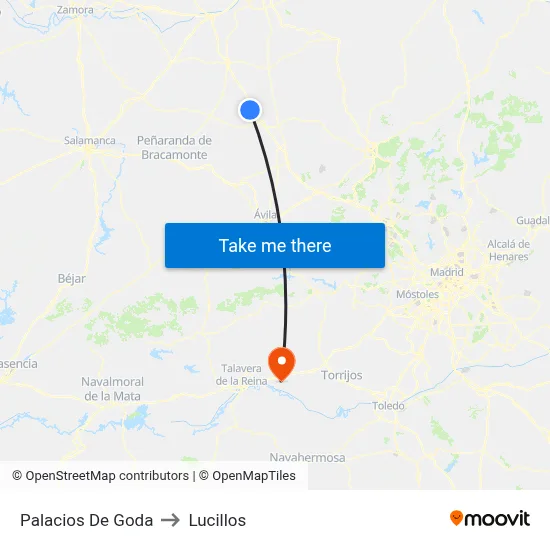Palacios De Goda to Lucillos map