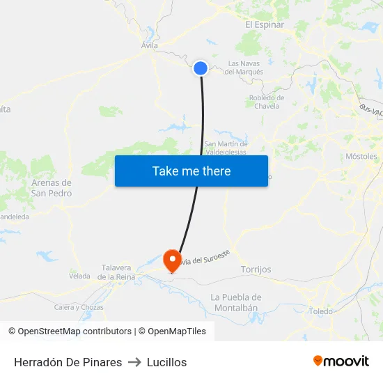 Herradón De Pinares to Lucillos map