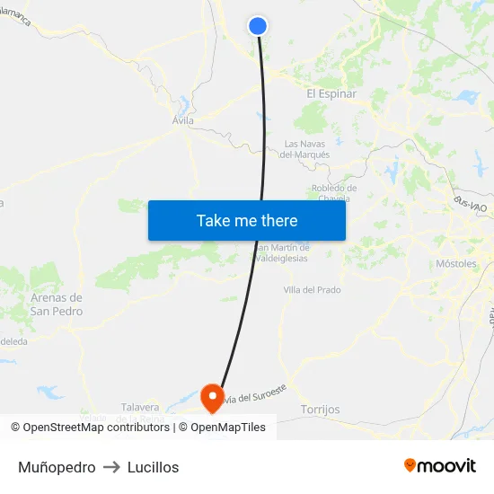 Muñopedro to Lucillos map