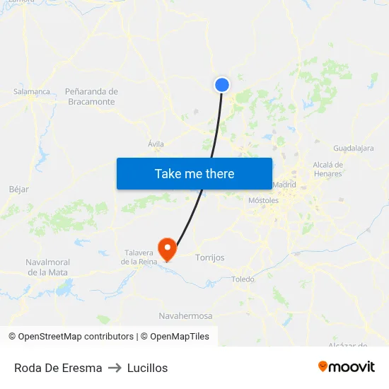 Roda De Eresma to Lucillos map