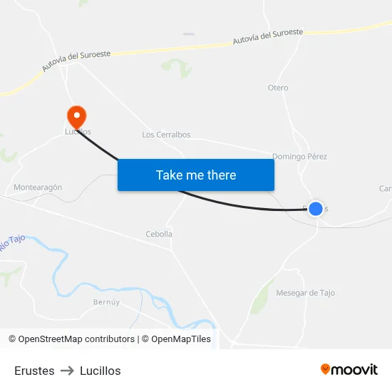 Erustes to Lucillos map