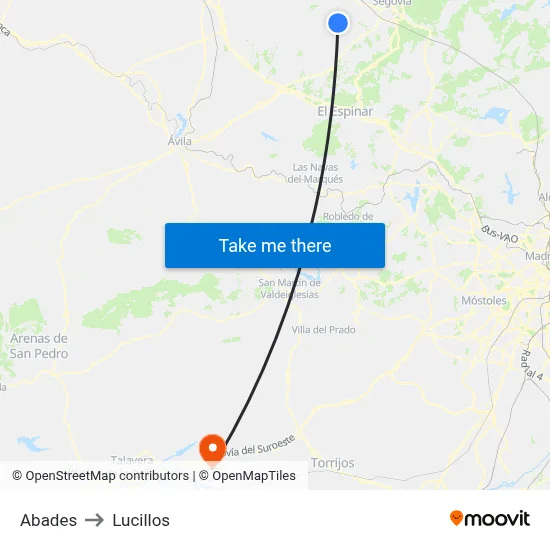 Abades to Lucillos map