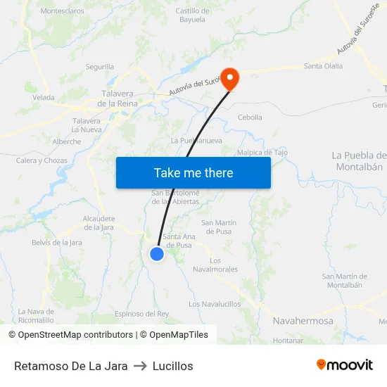 Retamoso De La Jara to Lucillos map